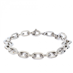 Bvlgari Logo Silver Link Bracelet