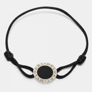 Bvlgari Bvlgari Bvlgari Enamel Sterling Silver Adjustable Cord Bracelet