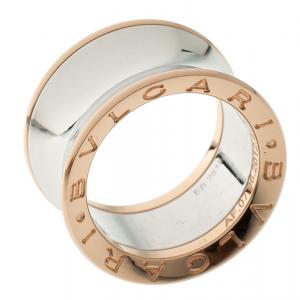 Bvlgari Anish Kapoor B.Zero1 Rose Gold and Steel Ring Size 51
