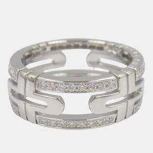 Bvlgari Parentesi Small 18K White Gold Diamond Ring EU54