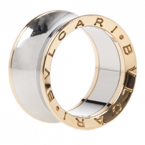 Pre Owned Bvlgari Anish Kapoor for Bvlgari B.Zero1 18K Rose Gold and Steel Women's Ring Size 56
