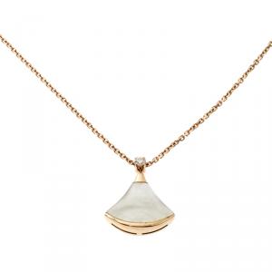 Bvlgari Divas' Dream Diamond & Mother of Pearl 18k Rose Gold Pendant Necklace