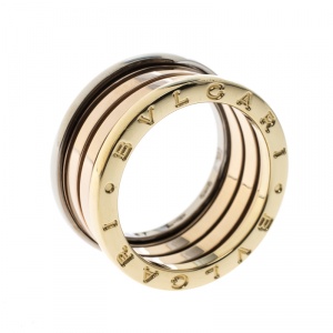 Bvlgari B.Zero1 4-Band 18k Three Tone Gold Ring Size 57