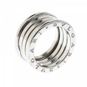 Pre Owned Bvlgari B.Zero1 4-Band 18k White Gold Ring Size 51