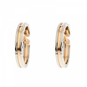 Bvlgari B.Zero1 18k Rose Gold & Stainless Steel Hoop Earrings