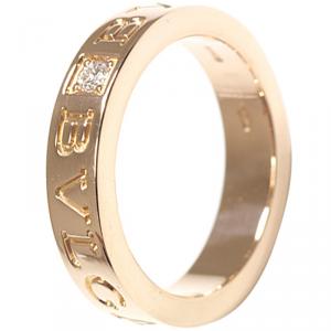 Bvlgari Bvlgari Diamond 18K Rose Gold Ring Size 48