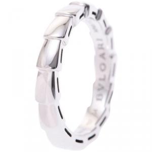 Bvlgari Serpenti 18K White Gold Wedding Band Ring Size 54