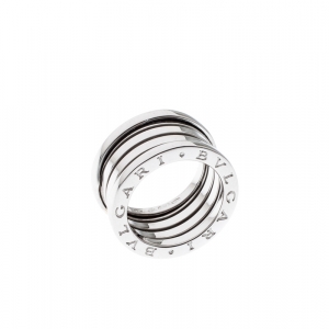 Bvlgari B.Zero1 4-Band 18k White Gold Band Ring Size 51