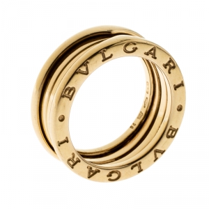 Bvlgari B.Zero1 3-Band 18k Yellow Gold Band Ring Size 54