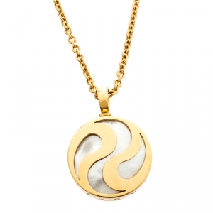 Bvlgari Optical Illusion Mother of Pearl 18k Yellow Gold Pendant Necklace