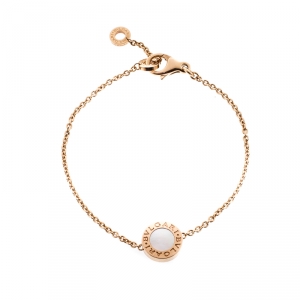 Bvlgari Carnelian Mother of Pearl  18K Rose Gold Round Bracelet SM