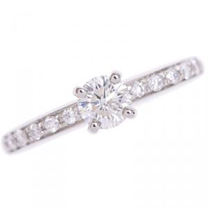Bvlgari Glyph Solitaire Diamond Platinum Ring 48