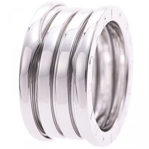 Bvlgari B.Zero1 4-Band 18k White Gold Band Ring Size 51