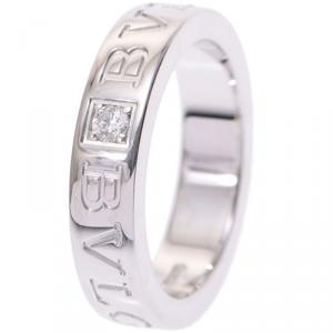 Bvlgari Diamond And 18K White Gold Band Ring Size 46
