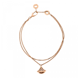 Bvlgari Divas' Dream Pavè Diamond 18k Rose Gold Charm Bracelet