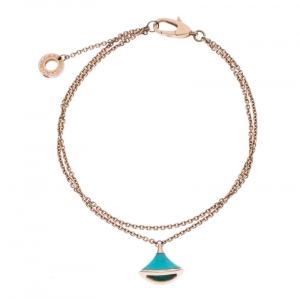 Bvlgari Divas' Dream Turquoise 18k Rose Gold Bracelet Size SM