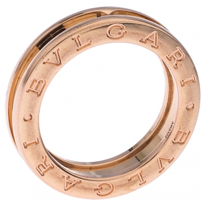 Bvlgari B.Zero1 18K Rose Gold One Band Ring Size 51
