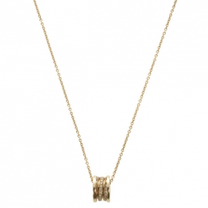 Bvlgari B.Zero1 18 K Yellow Gold Diamond Pendant Necklace