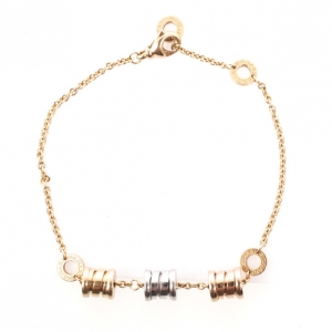 Pre Owned Bvlgari B.ZERO1 3-elements 18 K Yellow White and Pink Gold Soft Bracelet