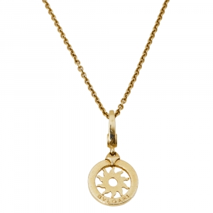 Bvlgari Tondo Sun 18K Yellow Gold Pendant Necklace 