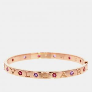 Bvlgari 18K Rose Gold Amethysts and Tourmalines Bracelet 6