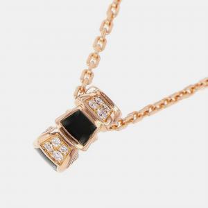 Bvlgari 18K Rose Gold and Diamond Serpenti Viper Pendant Necklace