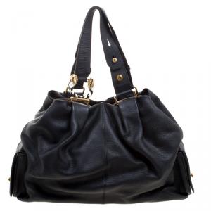 Bvlgari Black Leather Leoni Satchel