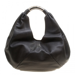 Bvlgari Black Leather Hobo
