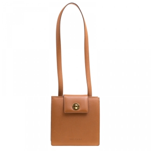 Bvlgari Brown Leather 3 Gussets Shoulder Bag
