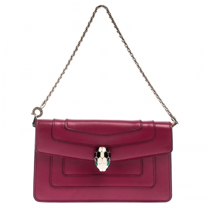 Bvlgari Hot Pink Leather Mini Serpenti Forever Pochette