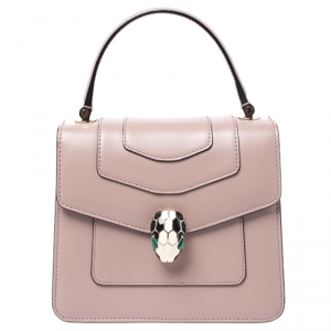 Bvlgari Crystal Rose Leather Serpenti Forever Crossbody Bag