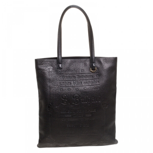 Bvlgari Black Leather Sotirio Motif Tote