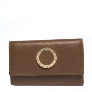 Bvlgari Brown Leather 6 Key Holder