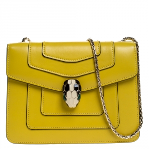 Bvlgari Yellow Leather Small Serpenti Forever Shoulder Bag