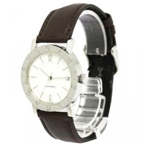 Bvlgari White Stainless Steel Bvlgari Bvlgari Women's Wristwatch 33MM