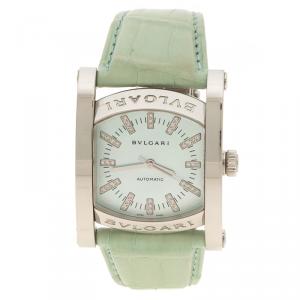 Bvlgari Blue Mother of Pearl Stainless Steel Assioma Women's Wristwatch 35 mm