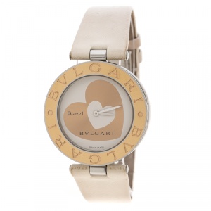 Bvlgari White 18K Rose Gold Stainless Steel B.Zero 1 Women's Wristwatch 35MM