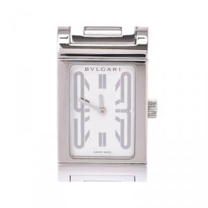 Bvlgari White Stainless Steel Retangoro Women's Wristwatch 21 Ã 39 MM 
