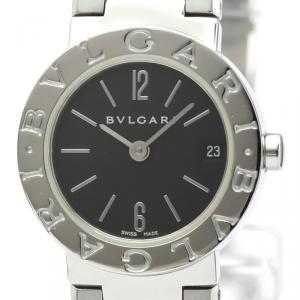 Bvlgari Black Stainless Steel Quartz Bb23Ss Women's Wristwatch 22MM