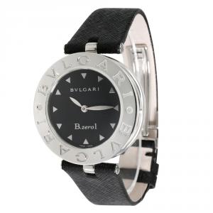 Bvlgari Black Stainless Steel and Leather B Zero 1 BZ 30S Women's Wristwatch 30MM