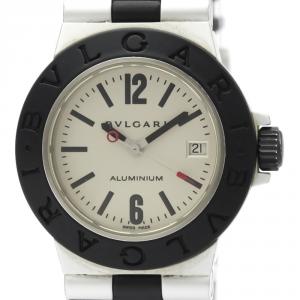 Bvlgari Silver Diagono Aluminum Rubber AL29A Women's Wristwatch 29MM