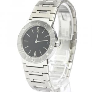 Bvlgari Black Stainless Steel Bvlgari Quartz Bb30Ssd Women's Wristwatch 30 MM