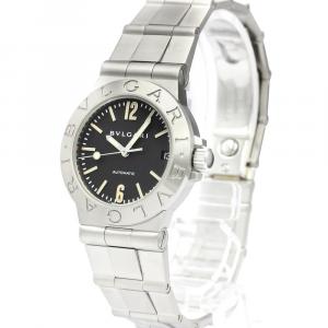 Bvlgari Black Stainless Steel Diagono Sport Automatic LCV29S Women's Wristwatch 29 MM