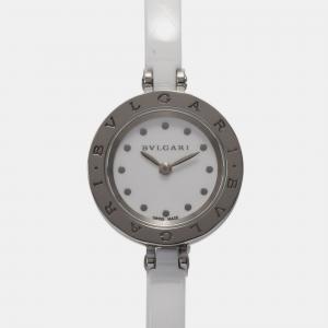 Bvlgari White Stainless Steel Ceramic B.Zero1 BZ22S Quartz Women's Wristwatch 22 mm