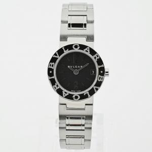Bvlgari Black Stainless Steel Diagono BB23SS Quartz Women's Wristwatch 23 mm