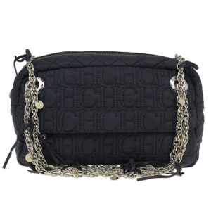 Pre Owned Carolina Herrera Brown Nylon Monogram Shoulder Bag