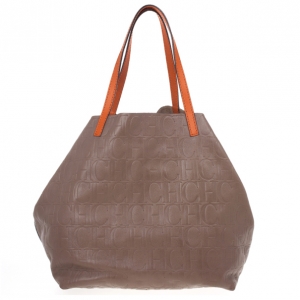 Pre Owned Carolina Herrera Silver Matryoshka Tote