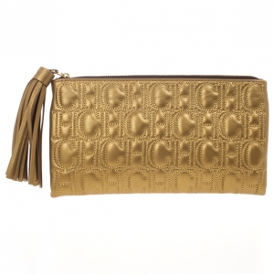 Pre Owned Carolina Herrera Monogram Embossed Clutch