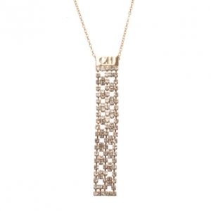 Pre Owned Carolina Herrera Gold-Tone Crystal Pendant Necklace