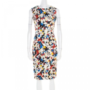 Pre Owned Carolina Herrera Archive Collection Tango Dancer Print Sleeveless Sheath Dress S